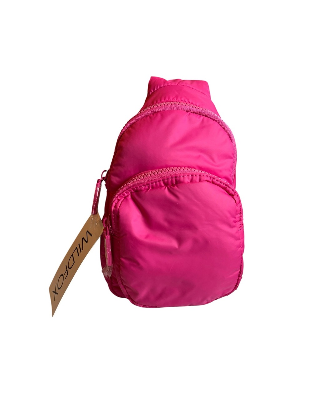 Wildfox Hot Pink Nylon Puffer Sling Bag Crossbody Backpack - NWT